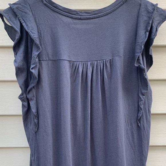 GAP Ruffle Cap Sleeve Pleated Tunic Gray Size Small - Picture 2 of 4